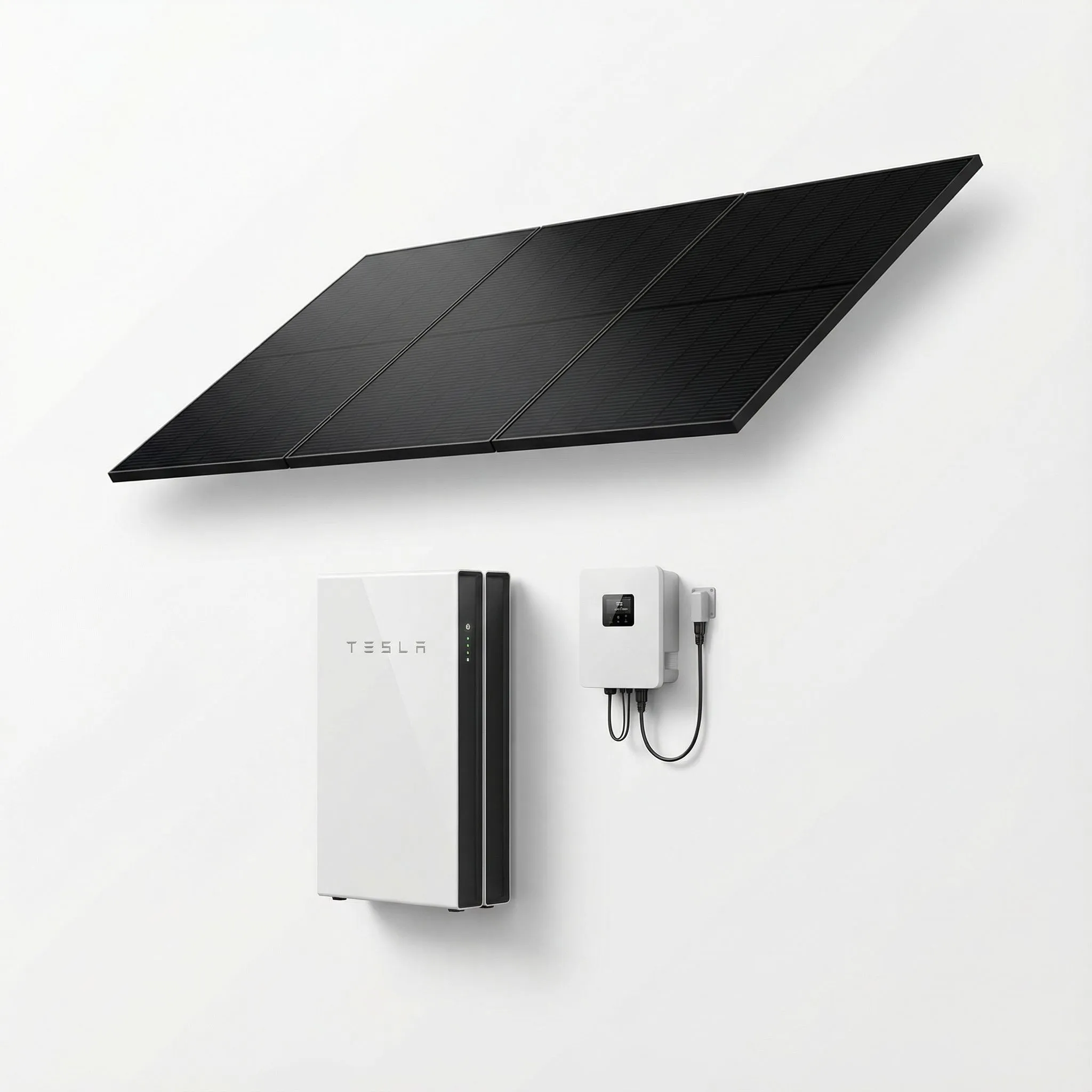 Ecobill Solar premium equipment showcase featuring top-tier panels, inverters, and battery systems